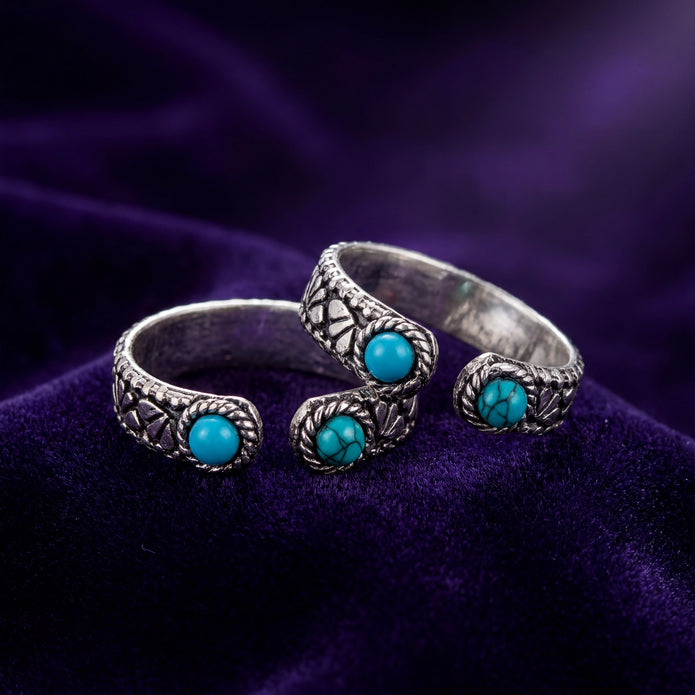 Turquoise Vintage Toe Rings — 3