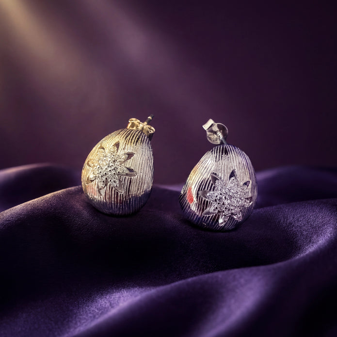 CZ Starburst Dome Earrings — 3