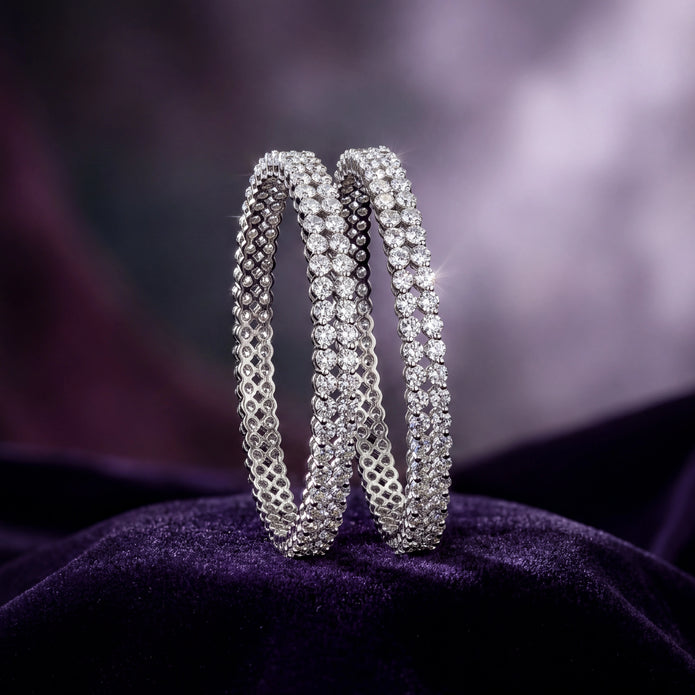 Double Row Sparkle Bangles — 3