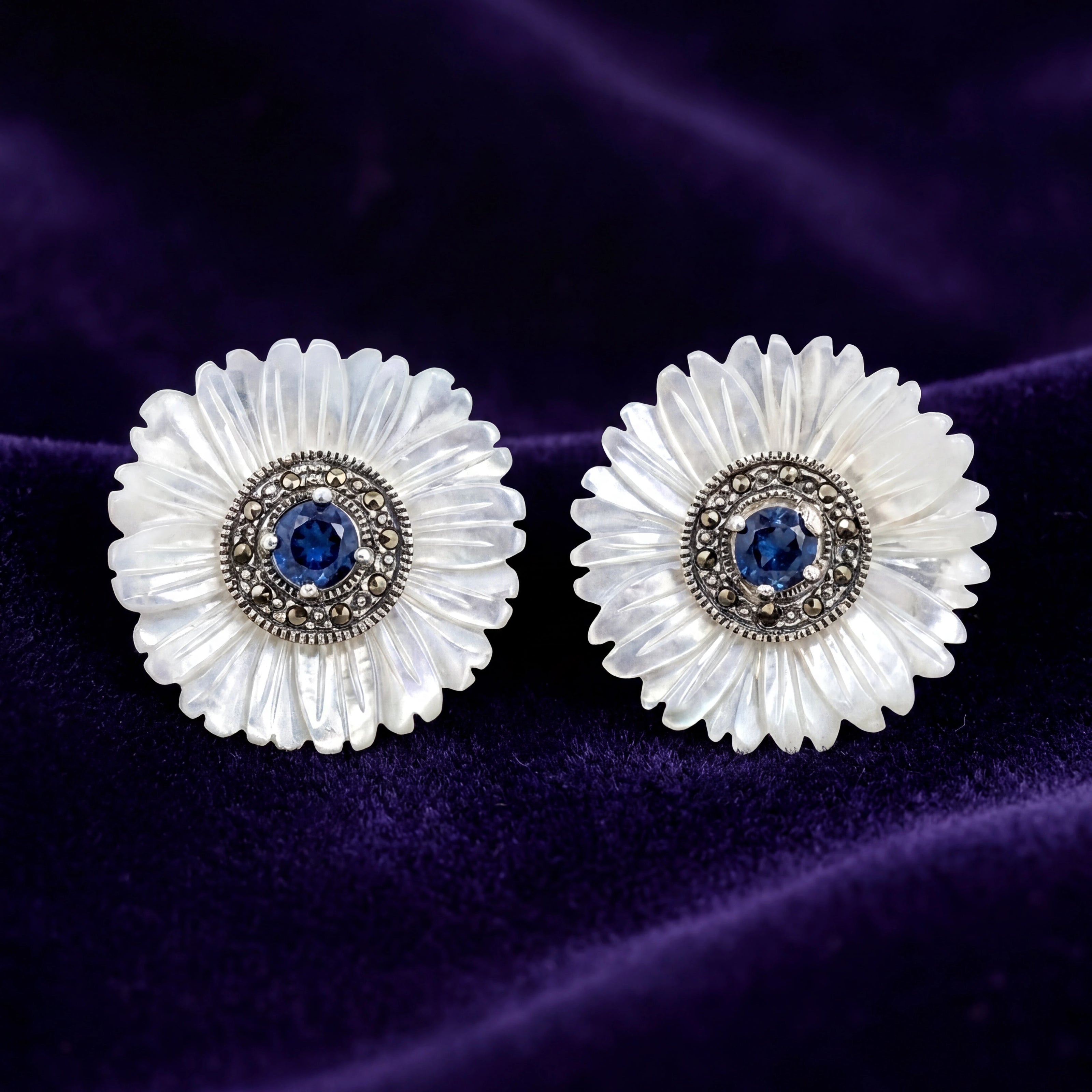 Blue Bloom Studs — 3