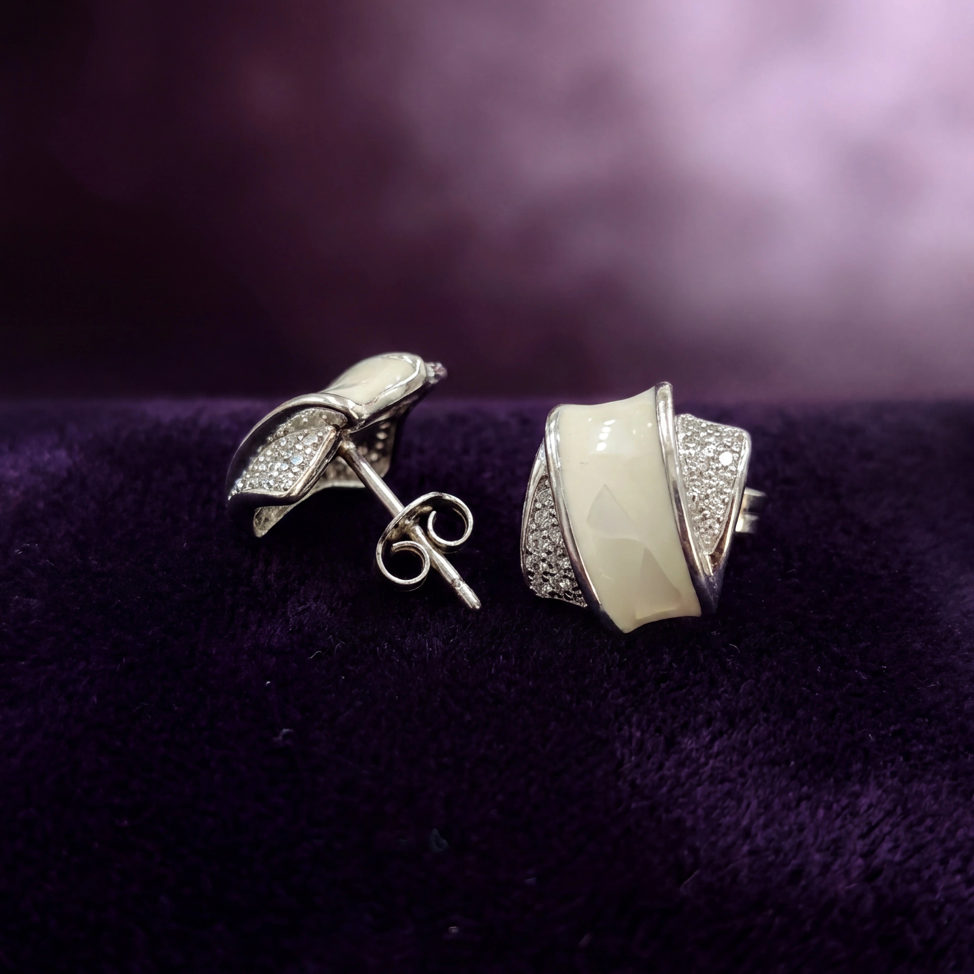 Ivory Ribbon Studs — 3