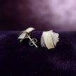 Ivory Ribbon Studs — 3