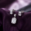 Emerald Cut Pendant Set — 3