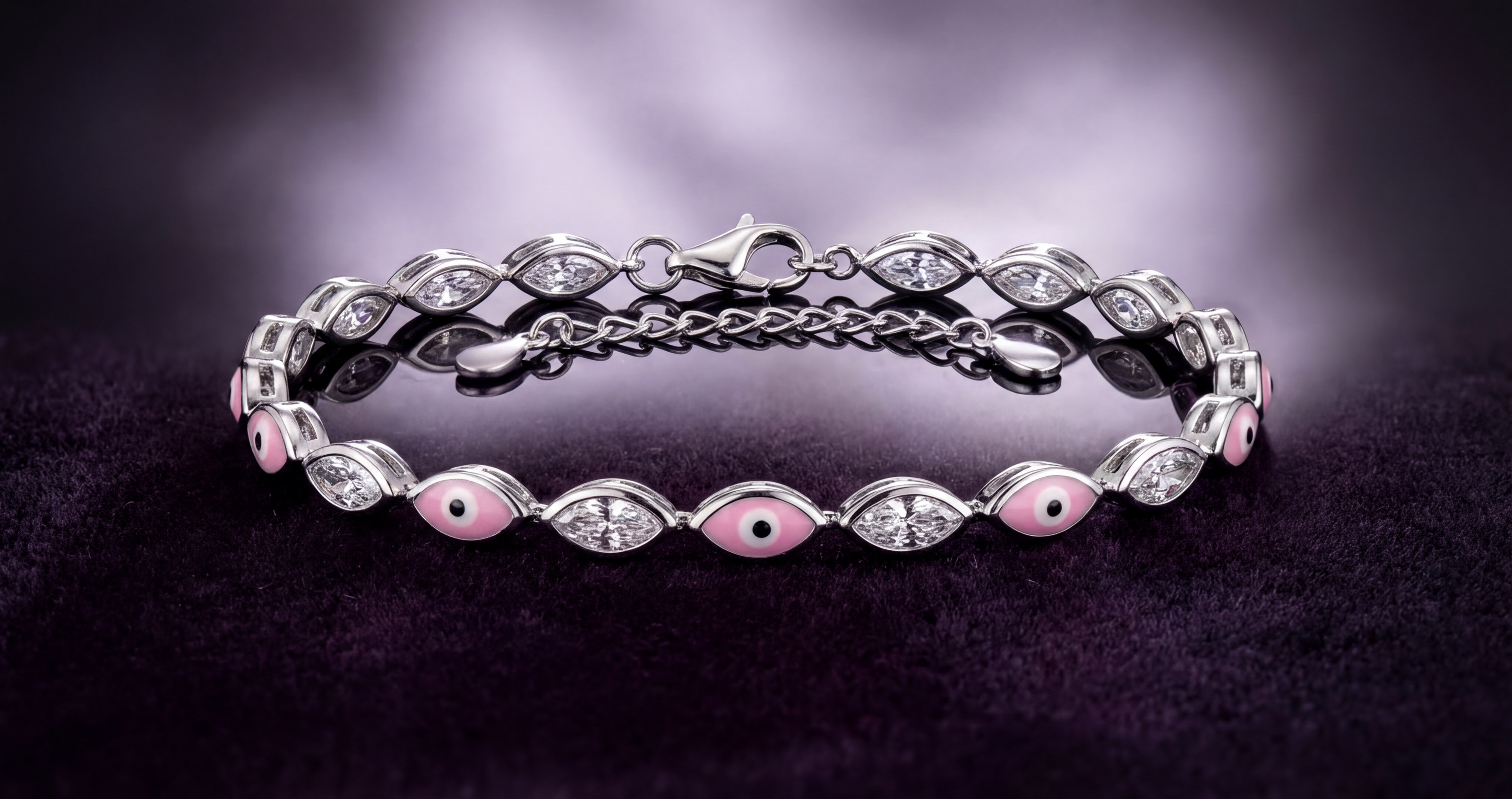 Pink Evil Eye Bracelet — 3