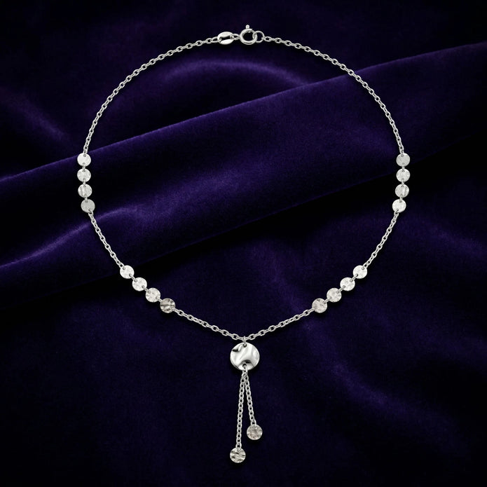 Hammered Disc Lariat — 3