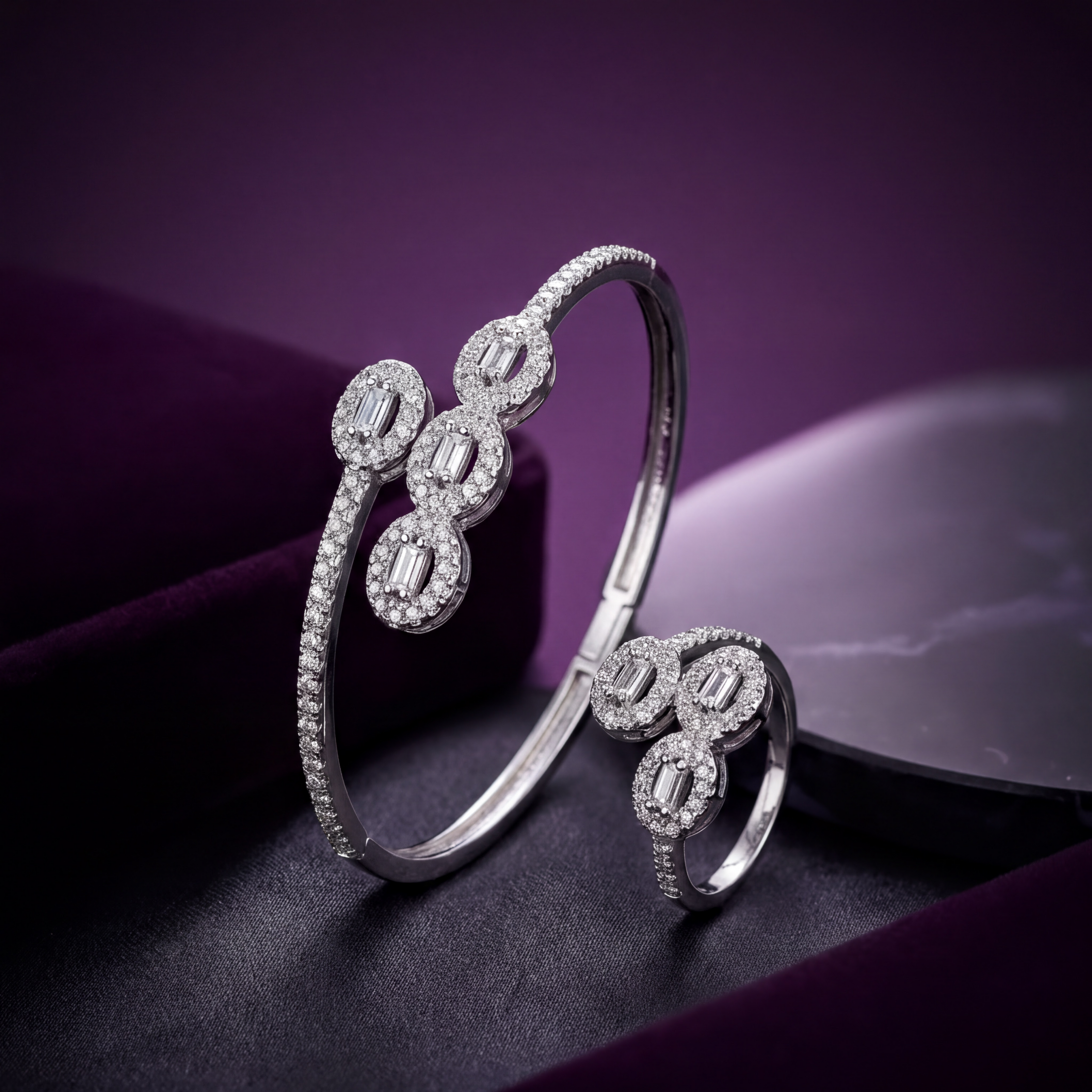 Triple Halo CZ Set — 3