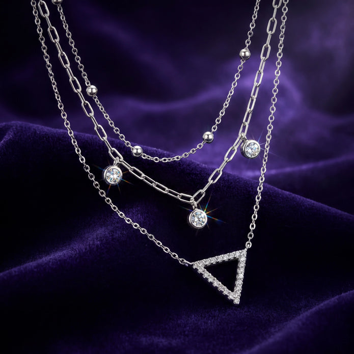 CZ Layered Necklace — 3