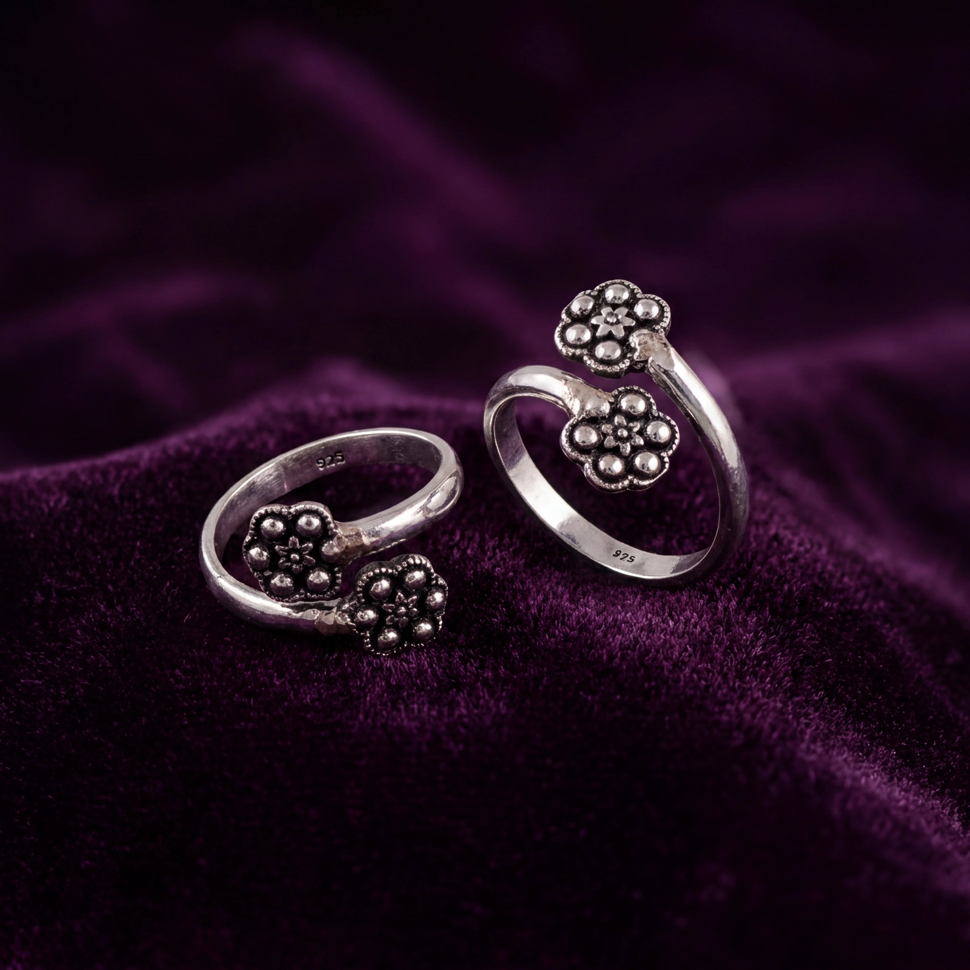 Floral Wrap Toe Rings — 3