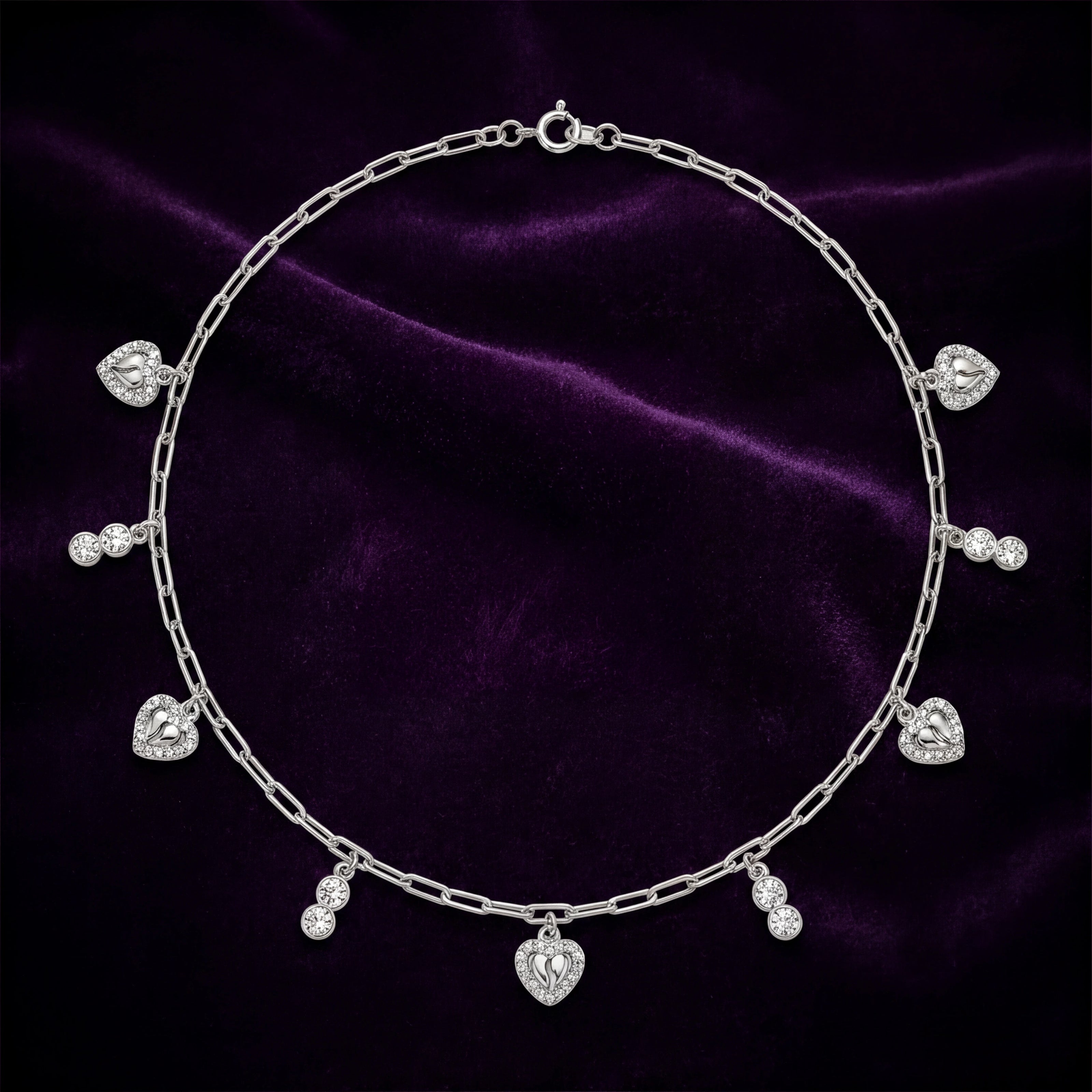CZ Heart Charm Necklace — 3