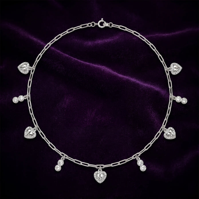 CZ Heart Charm Necklace — 3