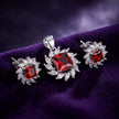 Ruby Halo Pendant Set — 3