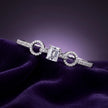 Emerald Cut Halo Bangle — 3