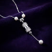 Pearl CZ Drop Necklace — 3