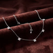 CZ Square Station Necklace — 3