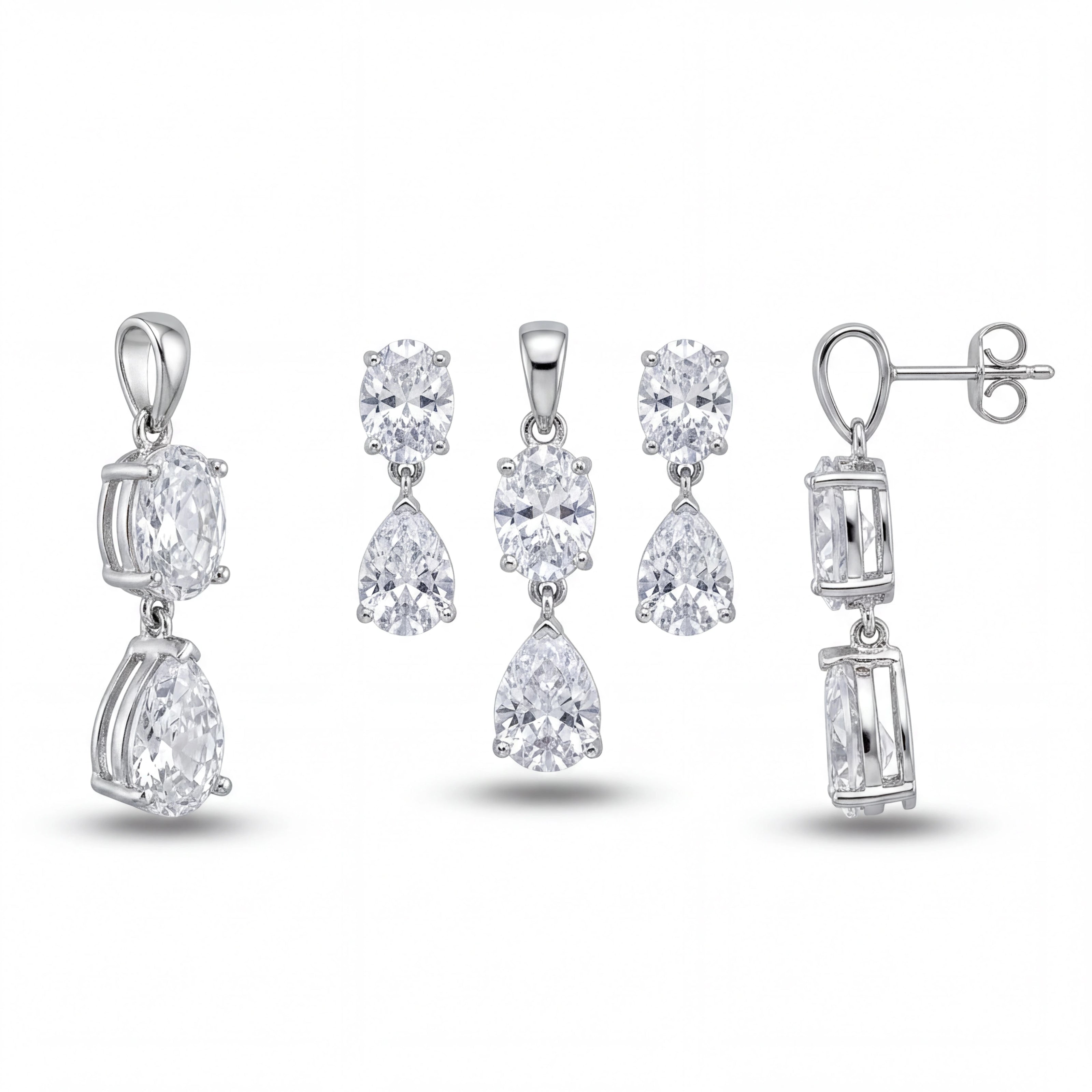 Oval Pear CZ Set — 4