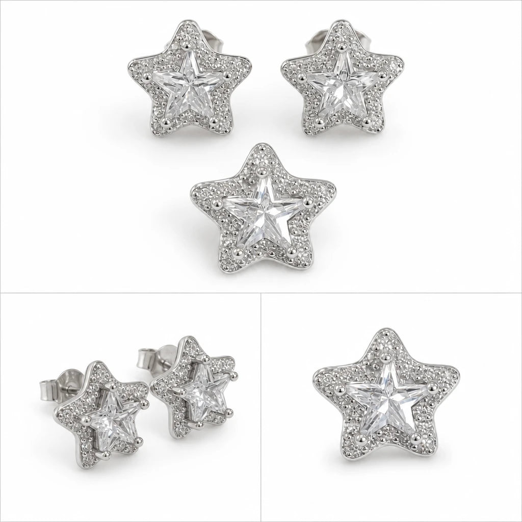 CZ Star Pendant Set