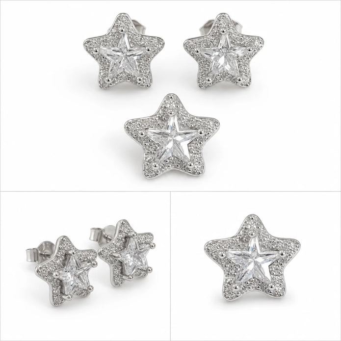 CZ Star Pendant Set