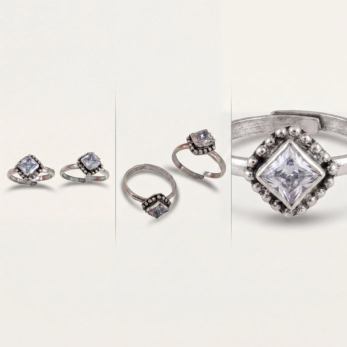 Vintage CZ Toe Rings — 4