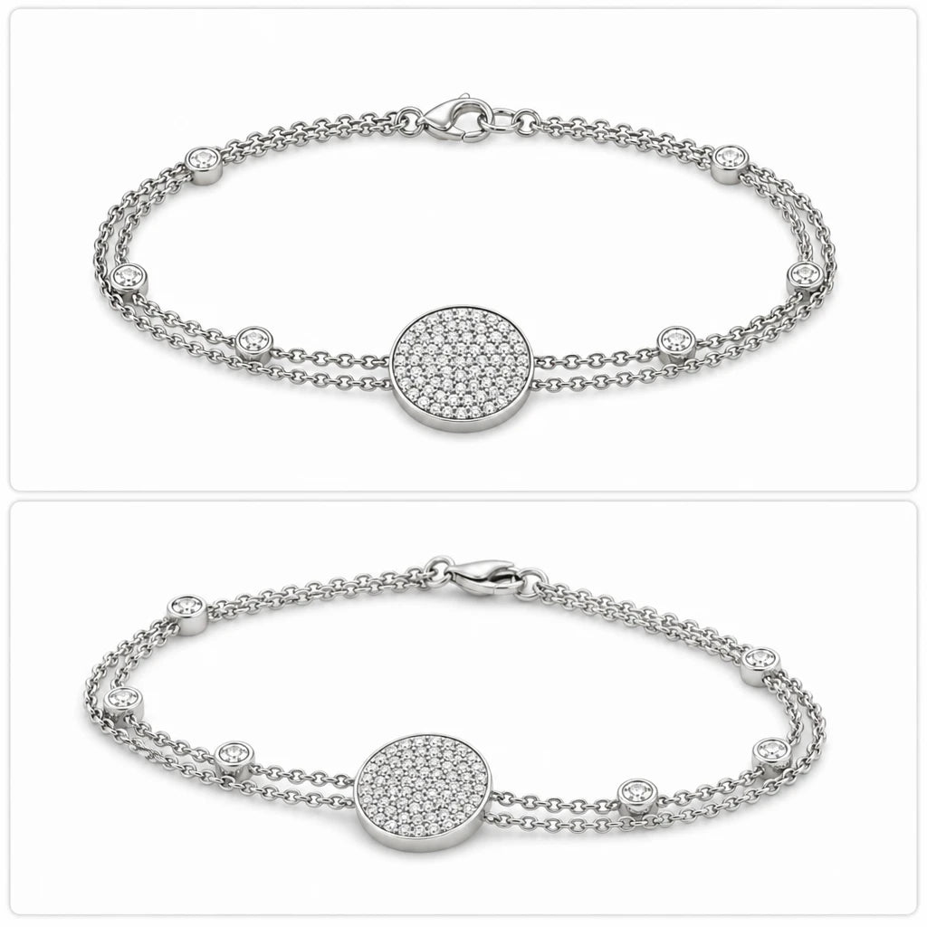Pavé Disc Bracelet