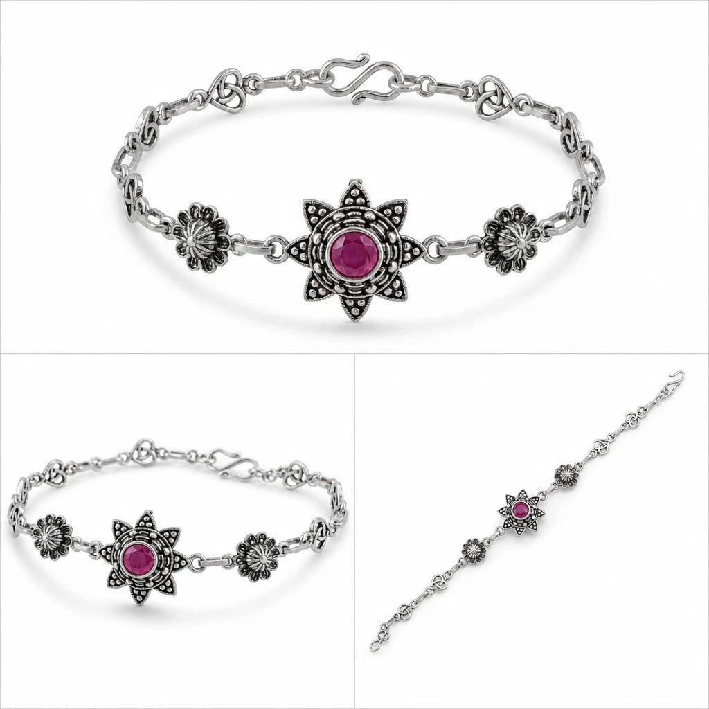 Magenta Lotus Bracelet