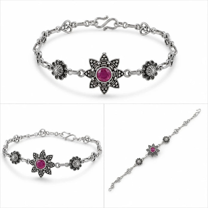 Magenta Lotus Bracelet