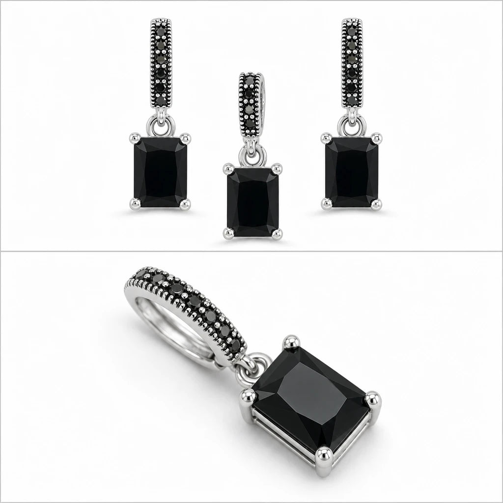 Onyx Marcasite Set