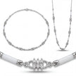 White Ceramic CZ Necklace — 4