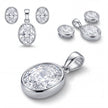 Oval CZ Pendant Set — 4