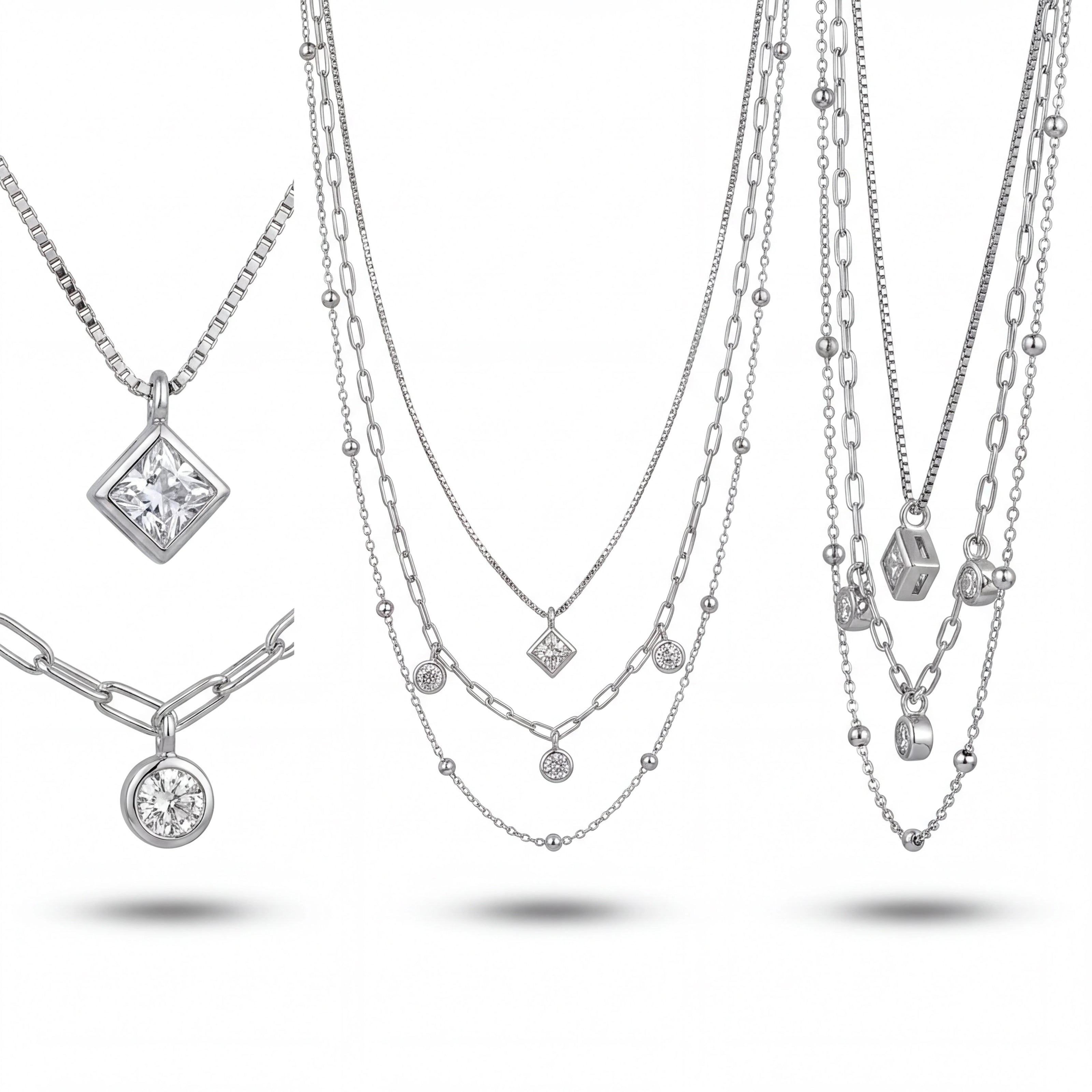 CZ Layered Necklace — 4