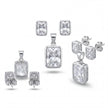 Emerald Cut Pendant Set — 4