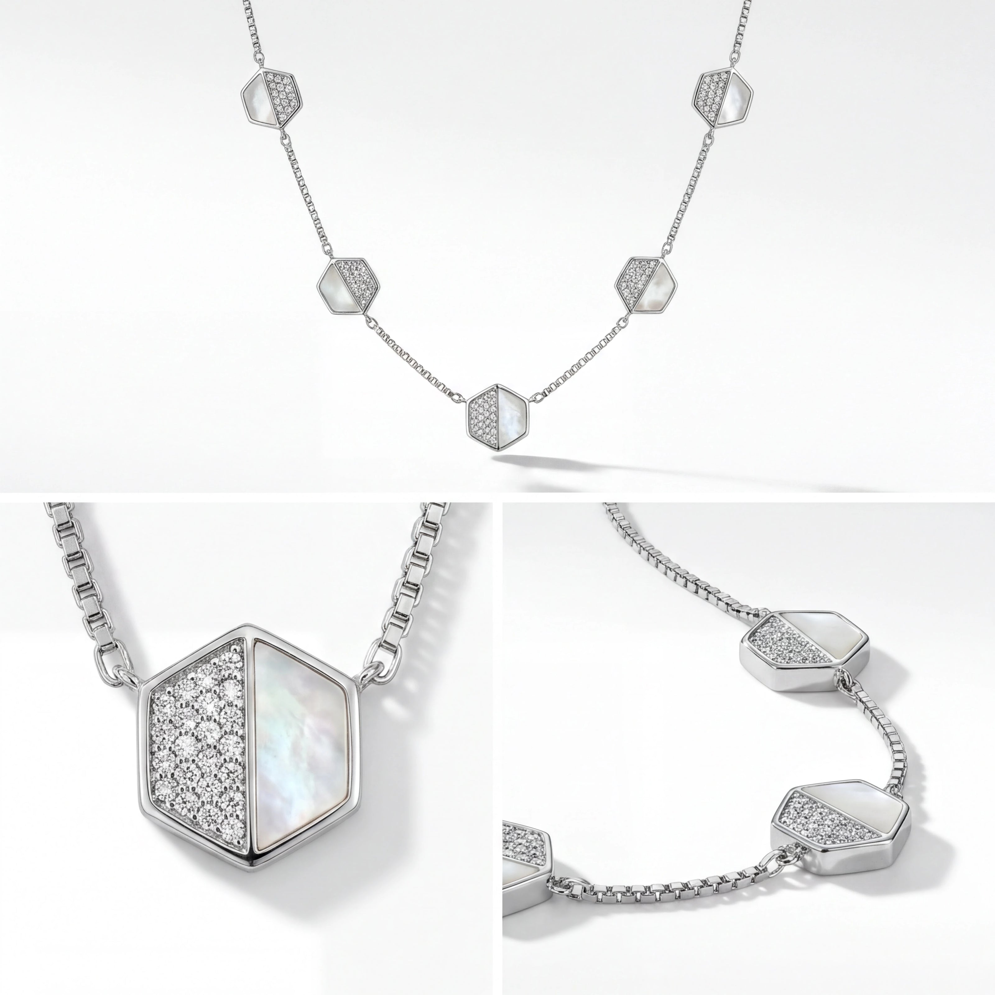 Mother Pearl Geo Necklace — 4