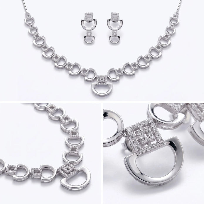 CZ Link Necklace Set — 4