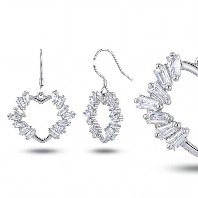 CZ Heart Drop Earrings — 4