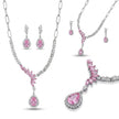 Pink Floral CZ Set — 4