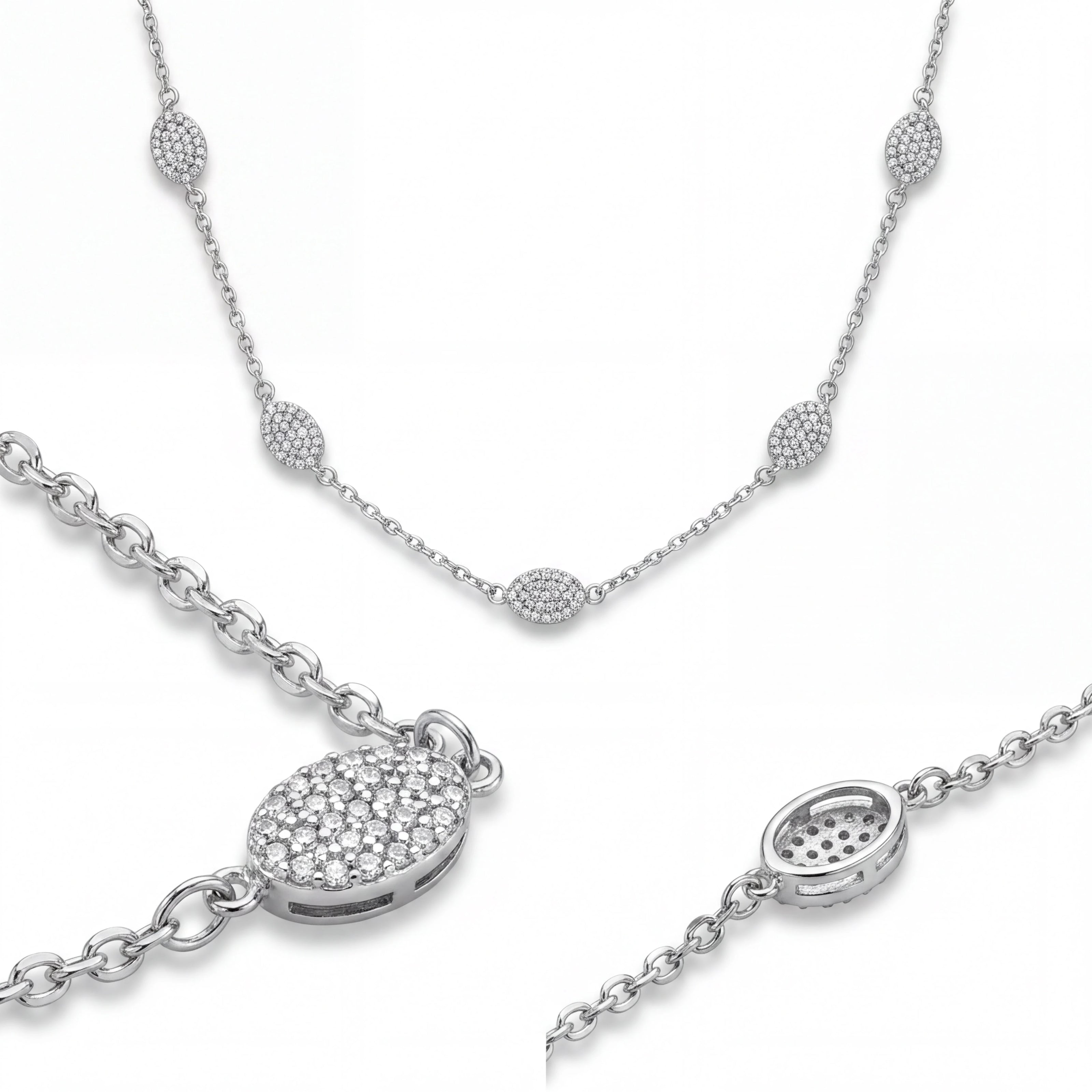 Pavé Station Necklace — 4