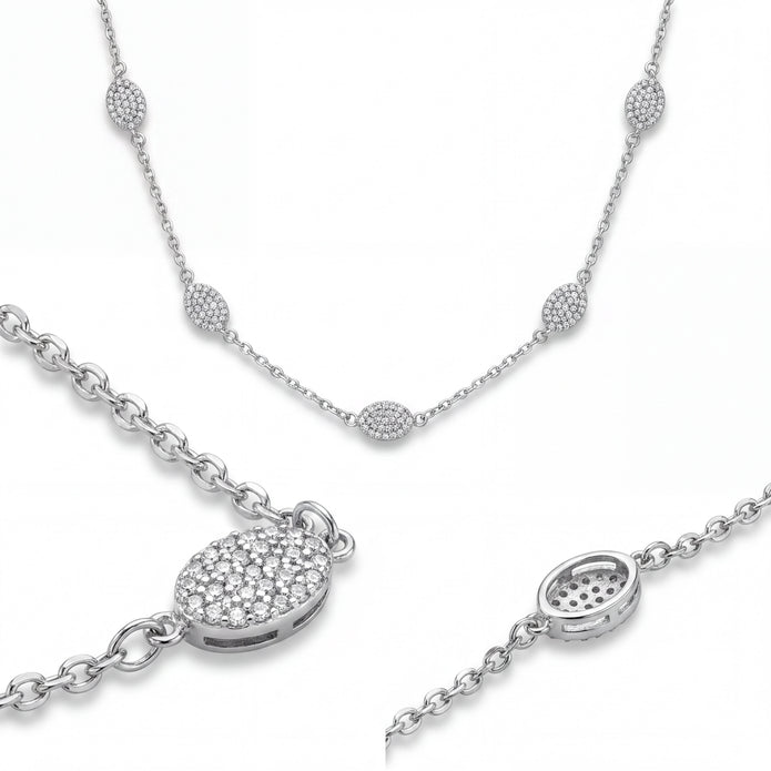 Pavé Station Necklace — 4