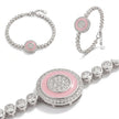Pink Halo CZ Bracelet