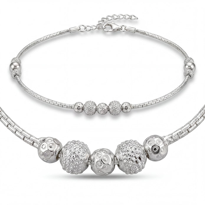 Textured Bead Anklet — 4