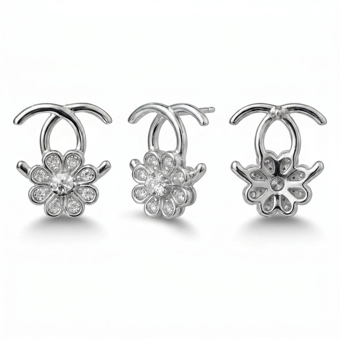 CZ Floral Studs
