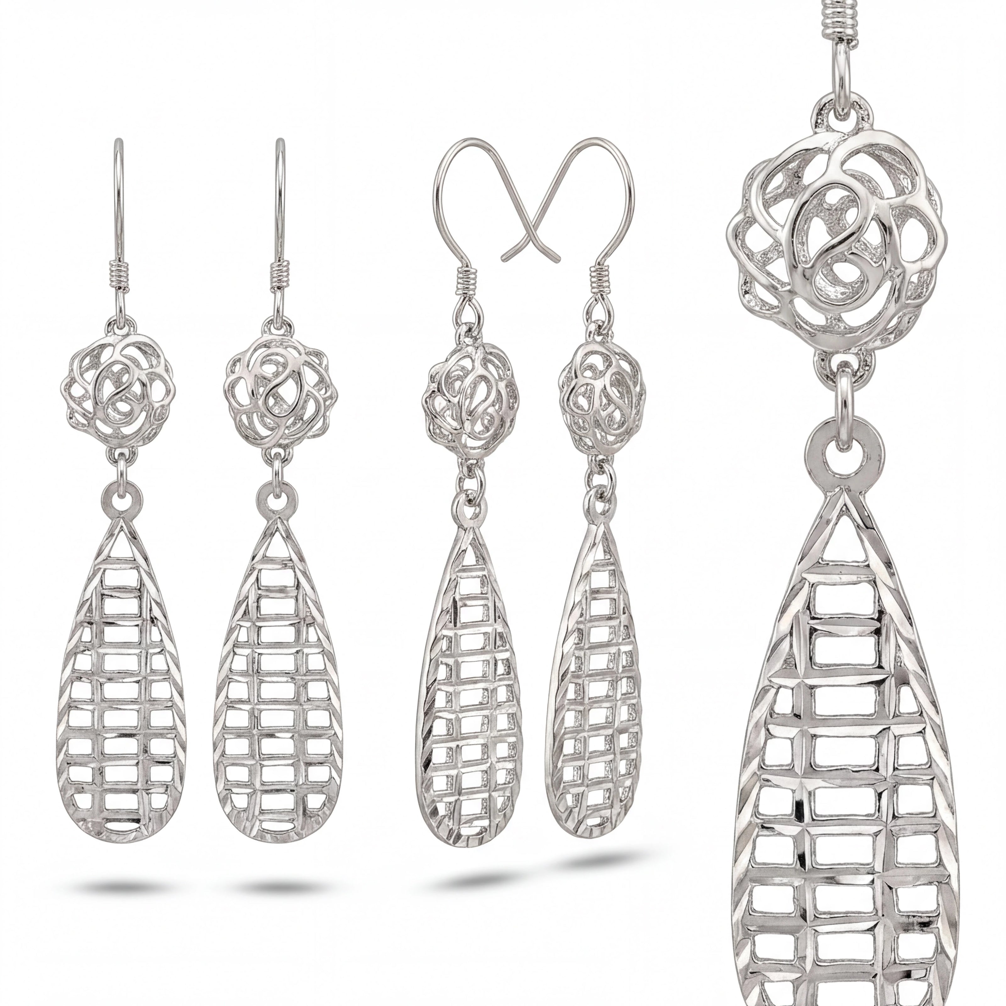 Filigree Basketweave Drops — 4