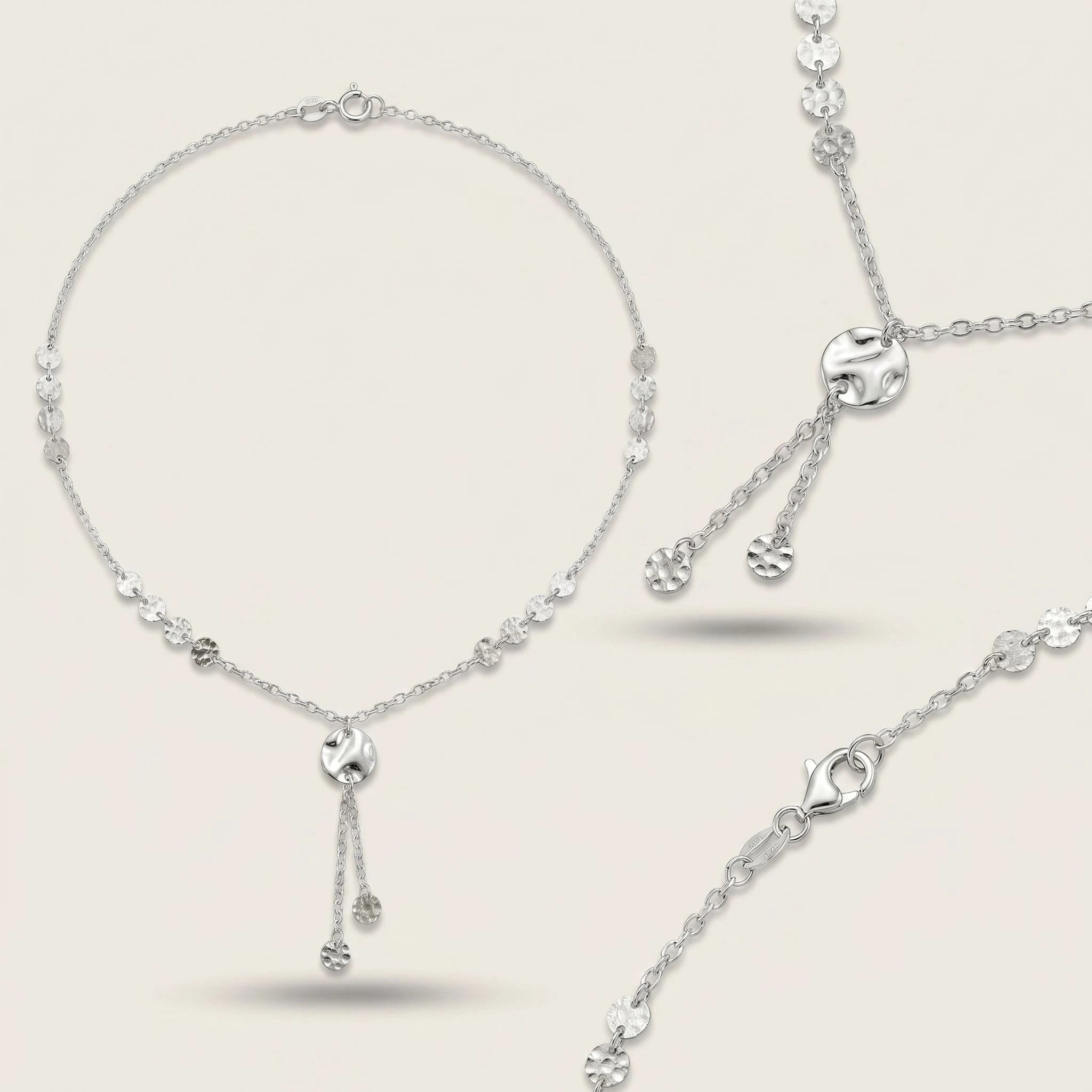 Hammered Disc Lariat — 4