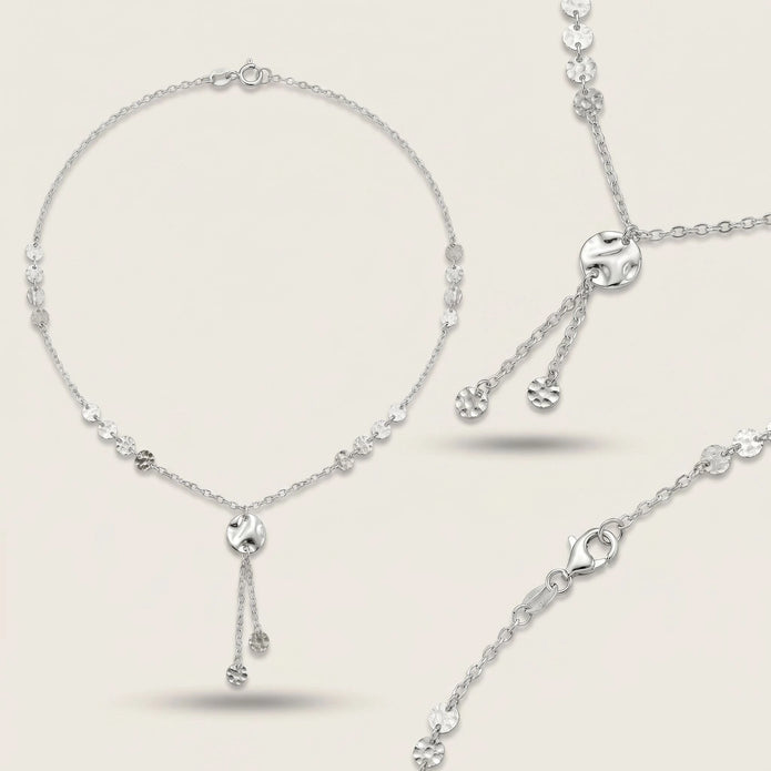 Hammered Disc Lariat — 4