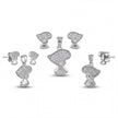 CZ Heart Pendant Set — 4