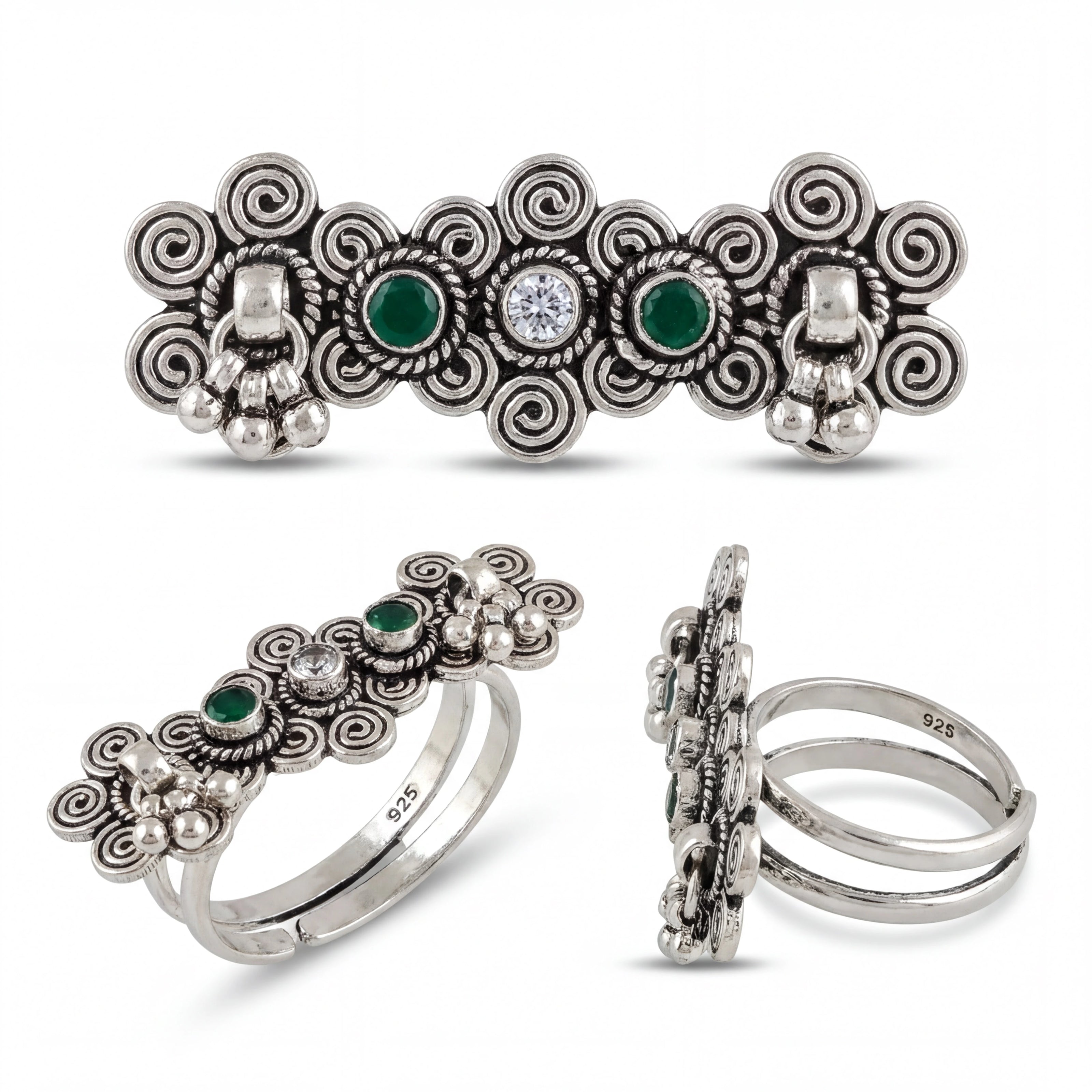 Vintage Scroll Double Ring — 4