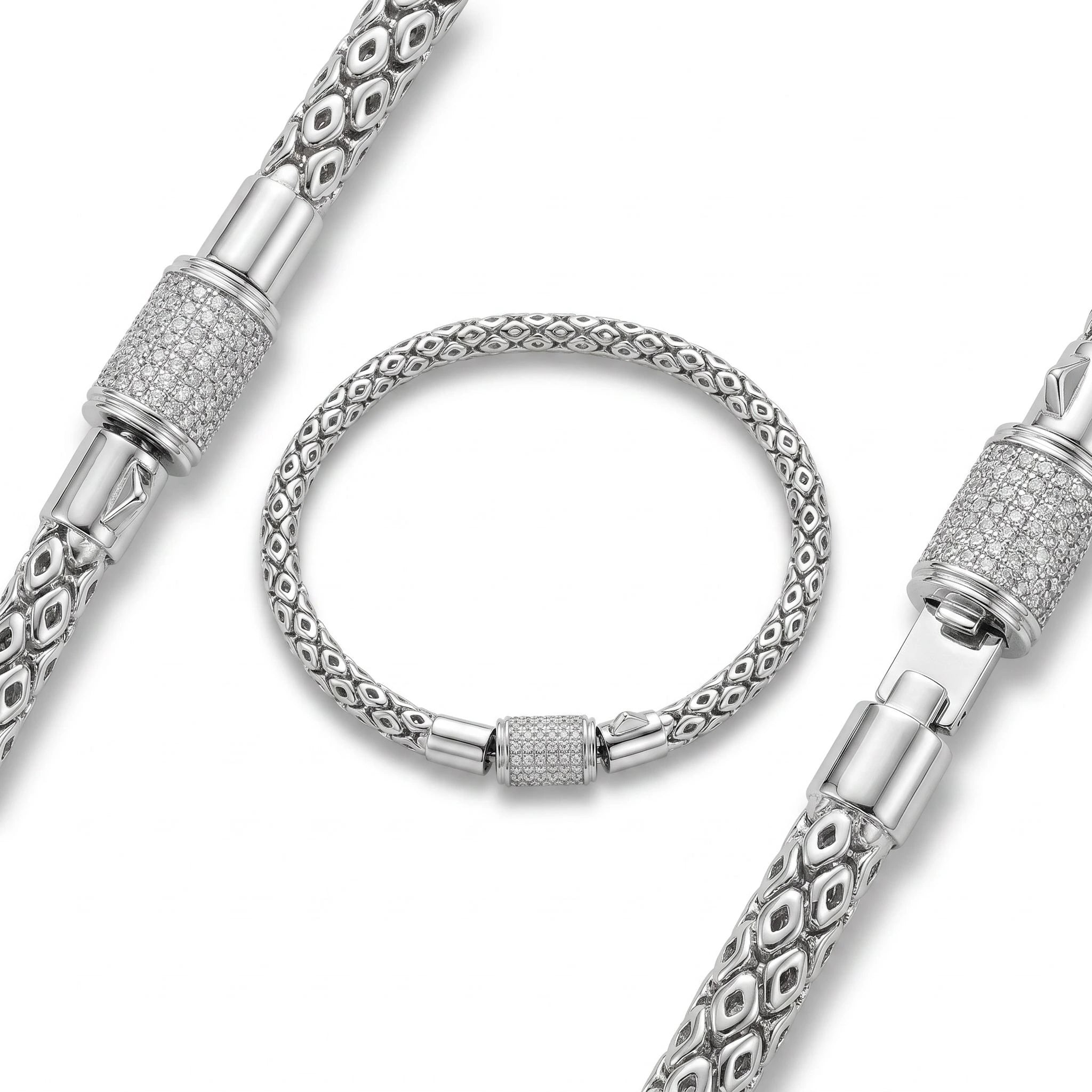 CZ Textured Bracelet — 4