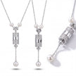 Pearl CZ Drop Necklace — 4