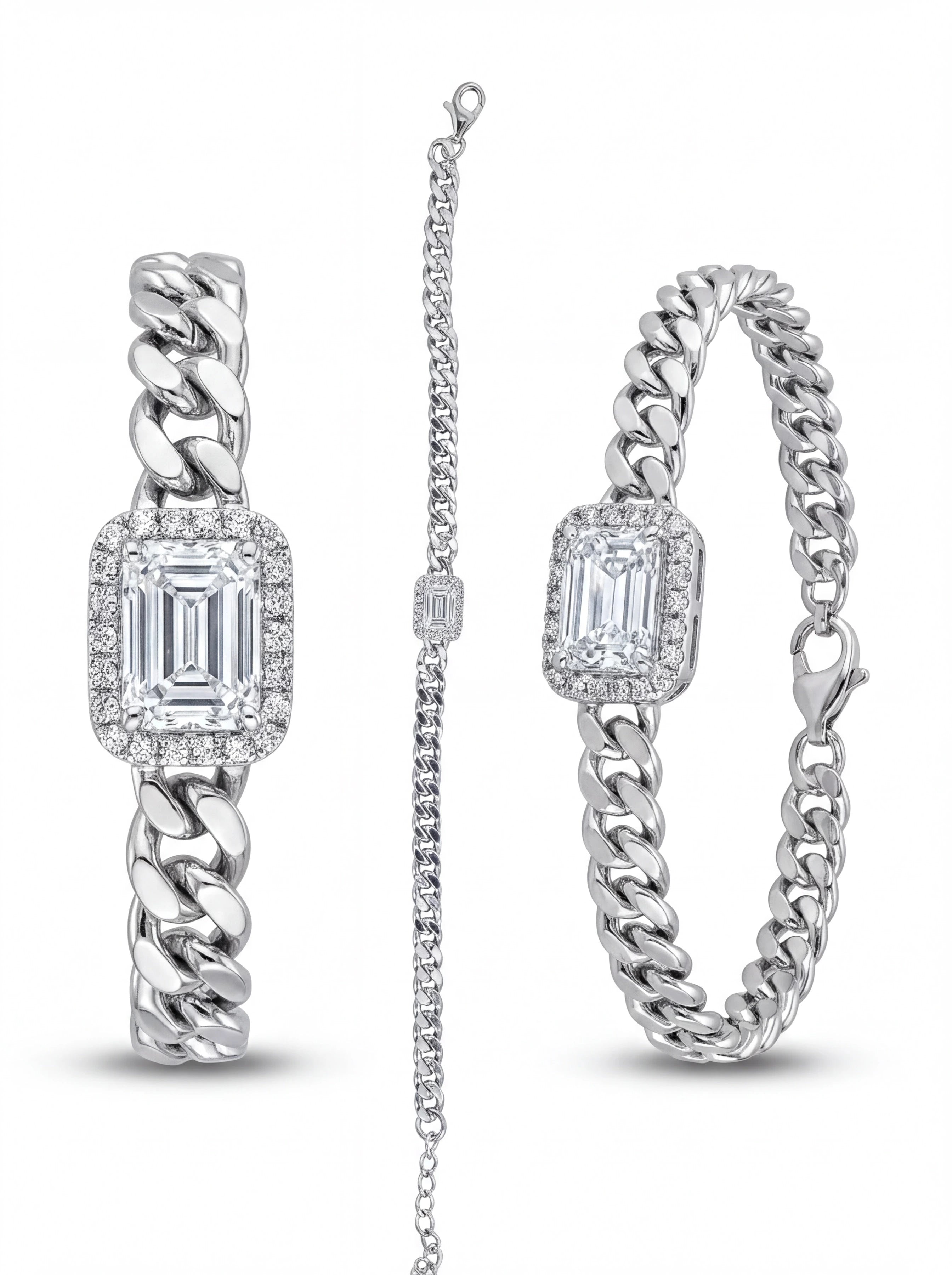 Emerald Cut Chain Bracelet — 4