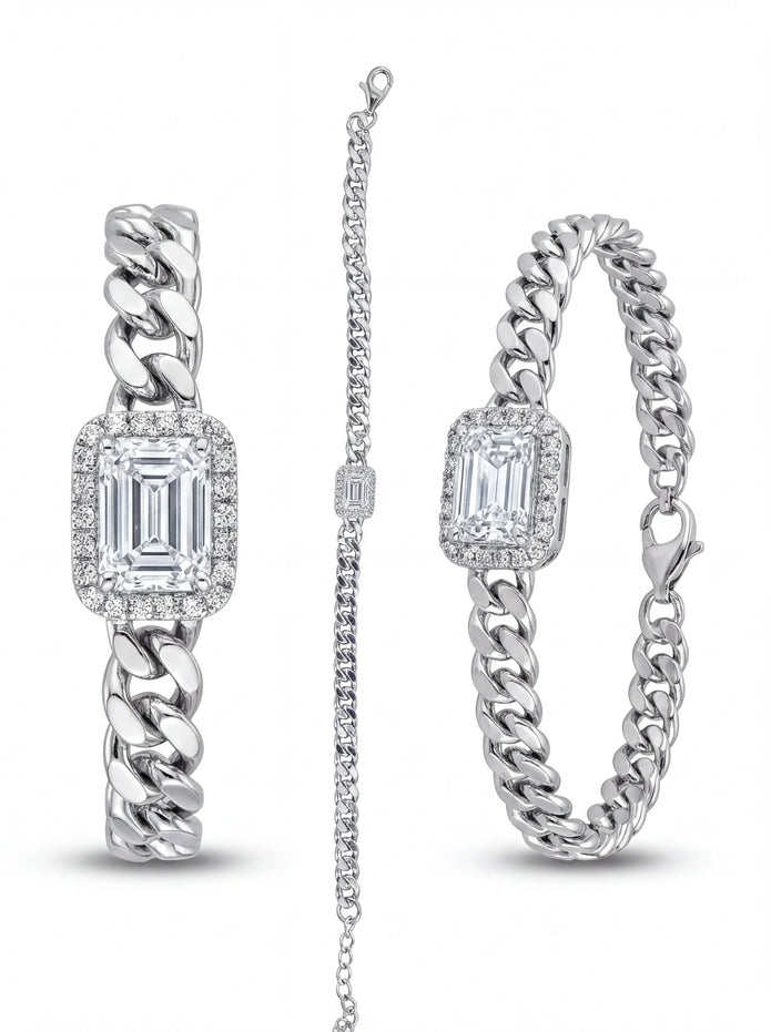 Emerald Cut Chain Bracelet — 4