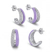 Lilac Pavé Hoop Earrings — 4