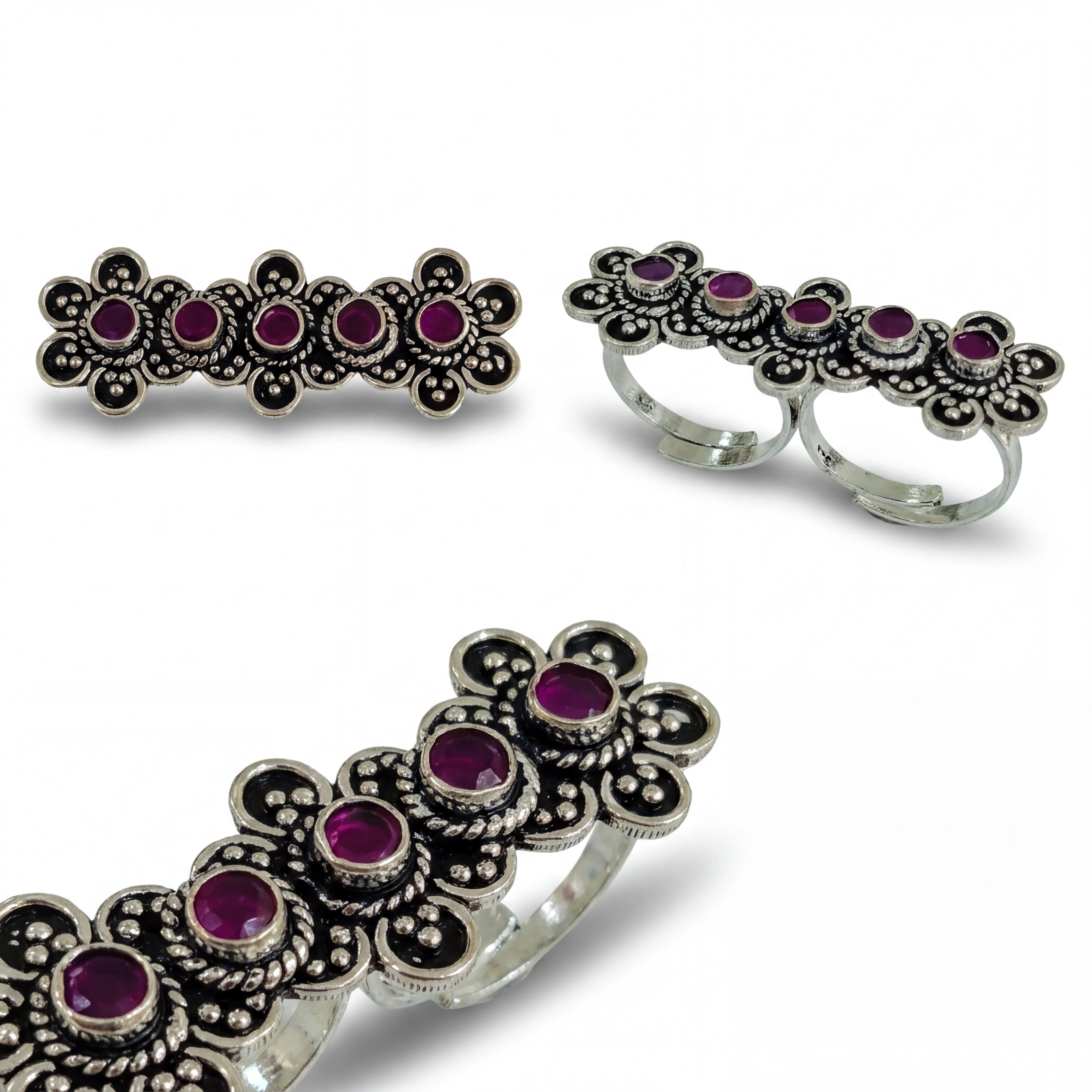 Vintage Floral Duo Ring — 4